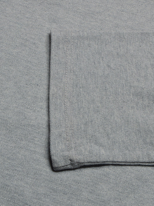 Louis Vicaci P.Q Long Sleeve Henley Shirt For Men-Grey Melange with Dark Orange-BR13205