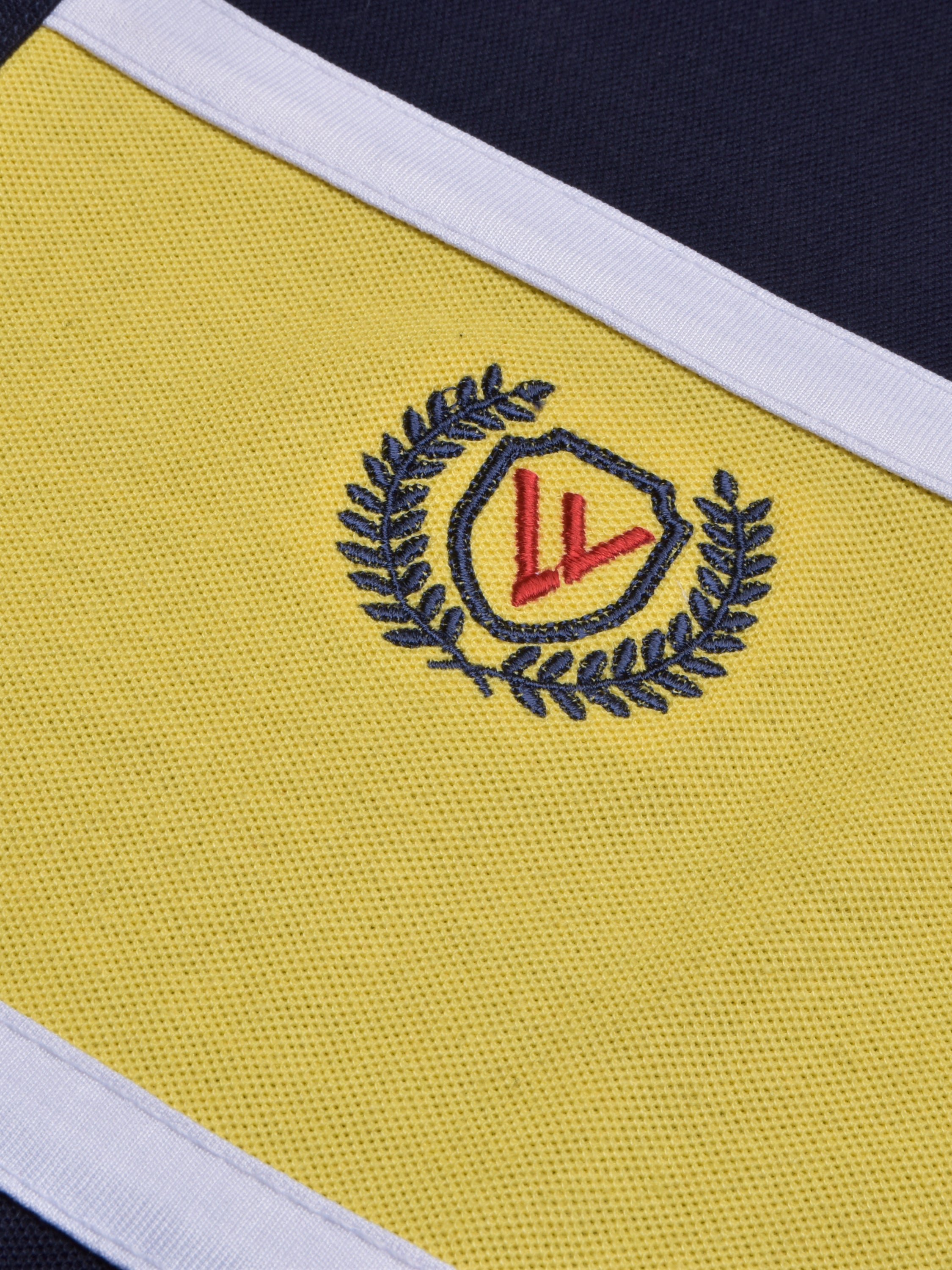 Louis Vicaci P.Q Long Sleeve Henley Shirt For Men-Mid Navy with Yellow-BR13203