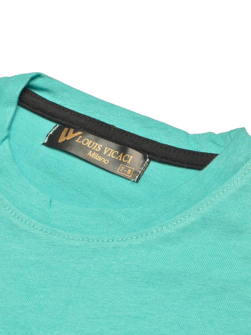Louis Vicaci Single Jersey Tee Shirt For Kids-Cyan-BR13421