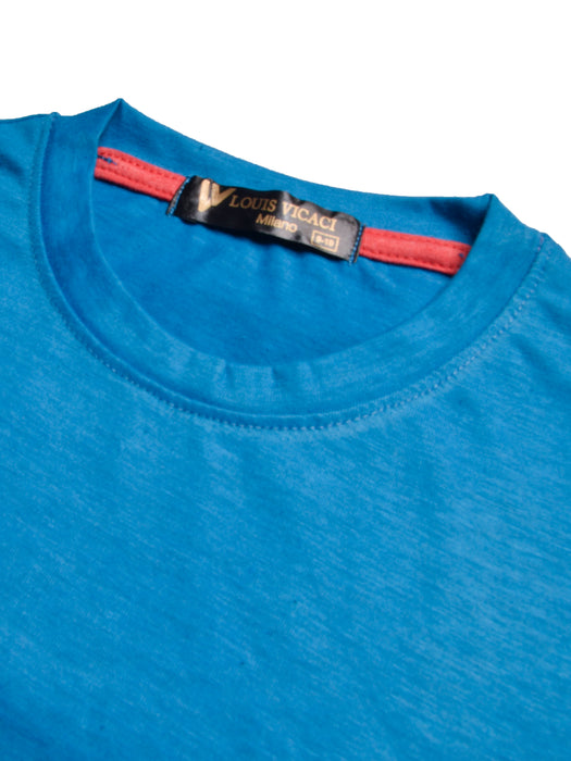 Louis Vicaci Single Jersey Tee Shirt For Kids-Dark Cyan-BR13081