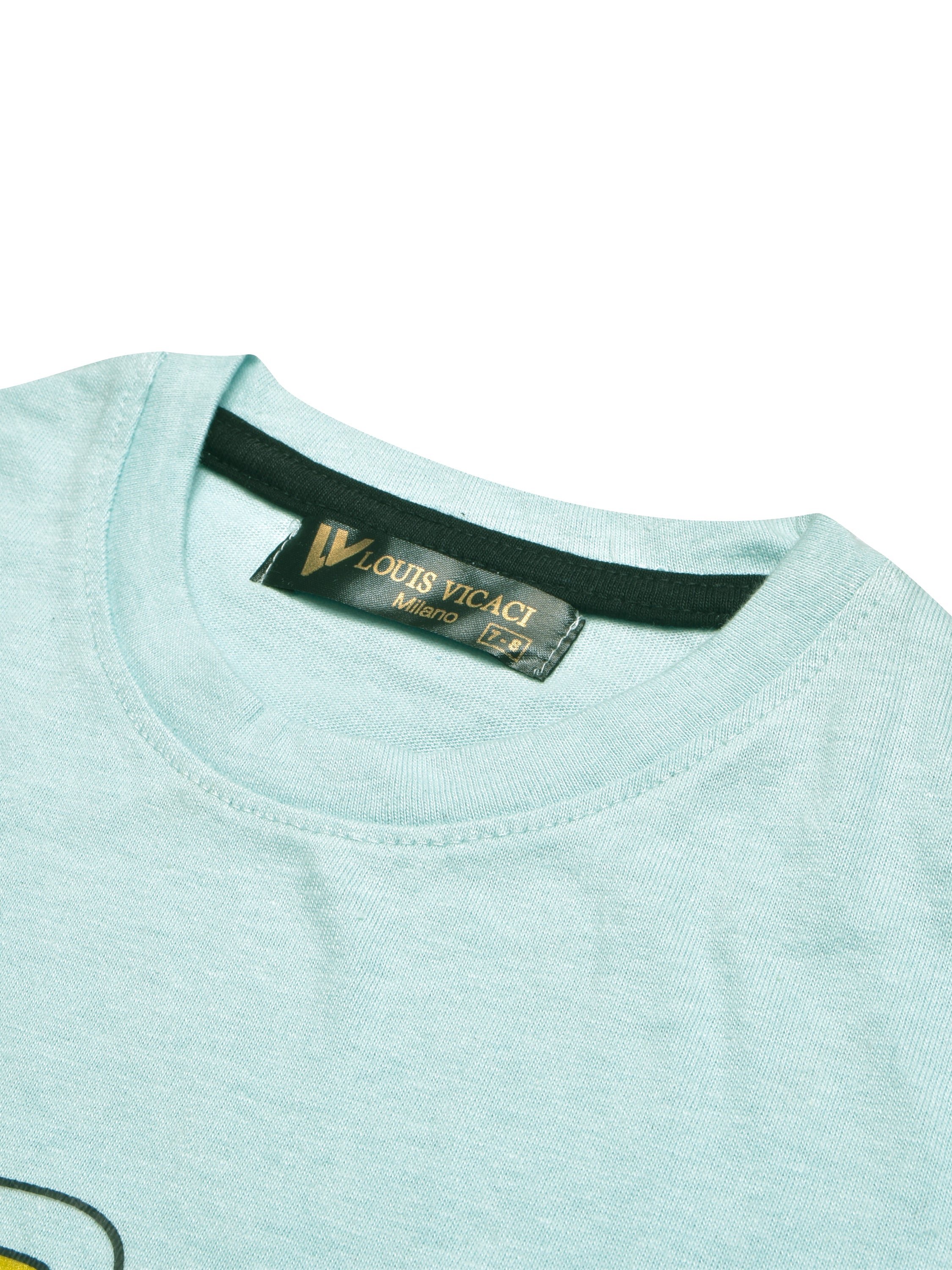 Louis Vicaci Single Jersey Tee Shirt For Kids-Ice Blue-BR13423