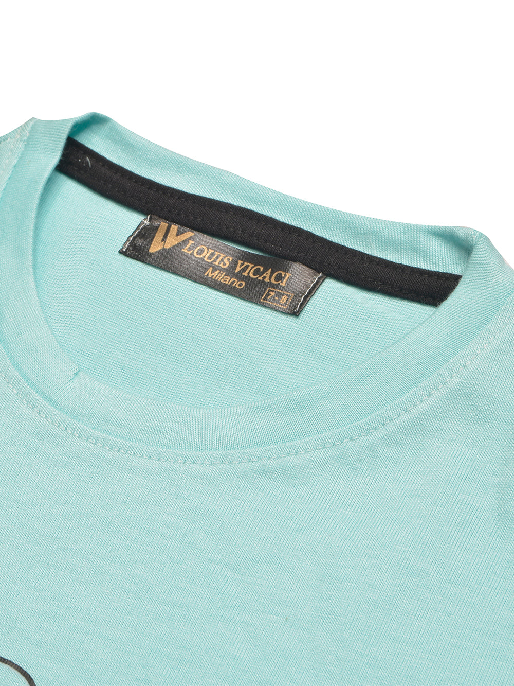 Louis Vicaci Single Jersey Tee Shirt For Kids-Light Cyan-BR13422