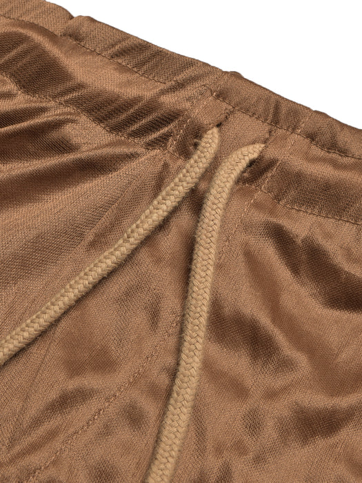 Louis Vicaci Slim Fit Summer Trouser For Men-Camel with Black & White Stripes-BR13453