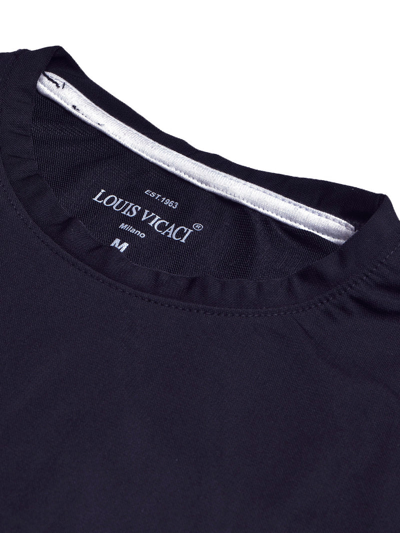 Louis Vicaci Summer Lycra T Shirt For Men-Light Navy-BR13561