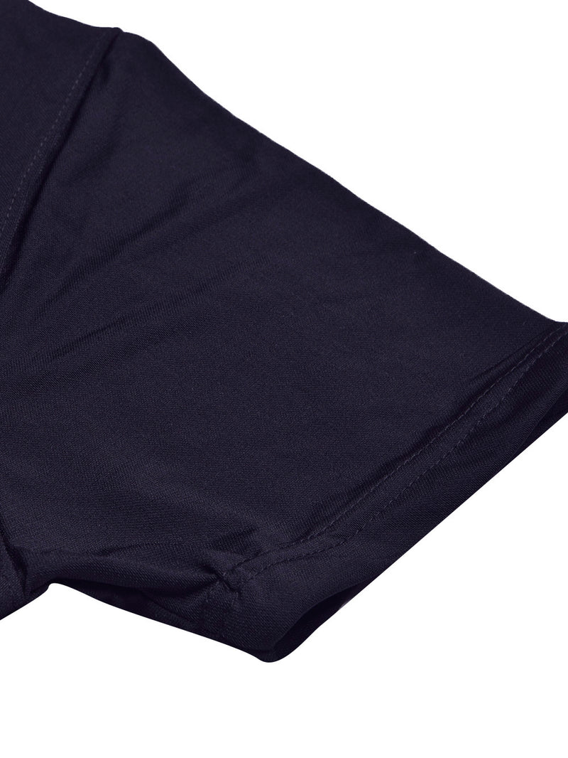 Louis Vicaci Summer Lycra T Shirt For Men-Light Navy-BR13561
