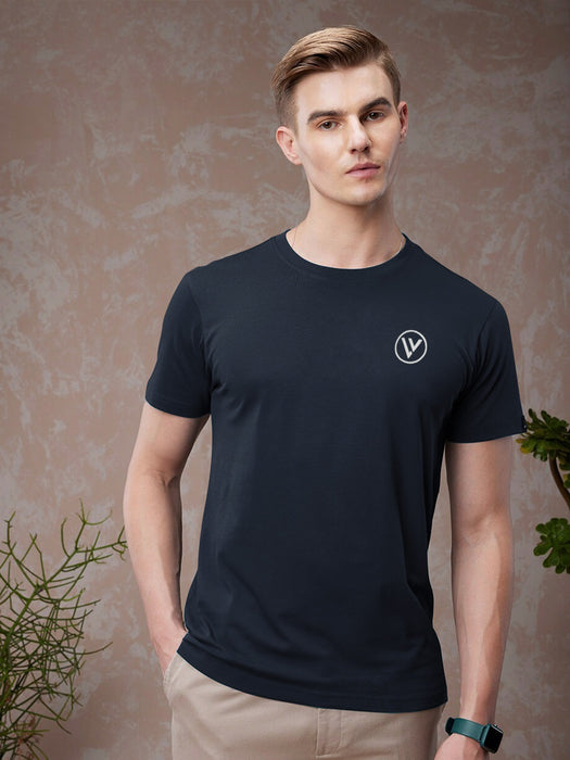 Louis Vicaci 4 Side Lycra Summer T Shirt For Men-Dark Navy-BR13240