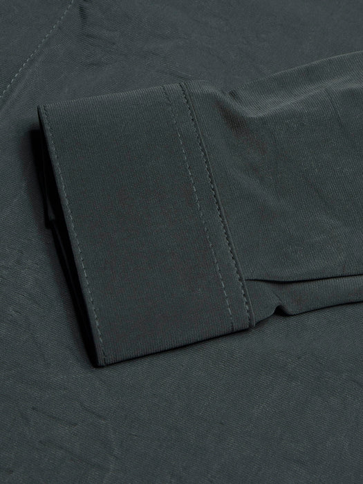 Louis Vicaci Super Stretchy Slim Fit Long Sleeve Summer Formal Casual Shirt For Men-Dark Cadet Blue-BR13565