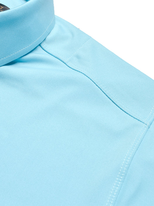 Louis Vicaci Super Stretchy Slim Fit Long Sleeve Summer Formal Casual Shirt For Men-Light Sky-BR13324