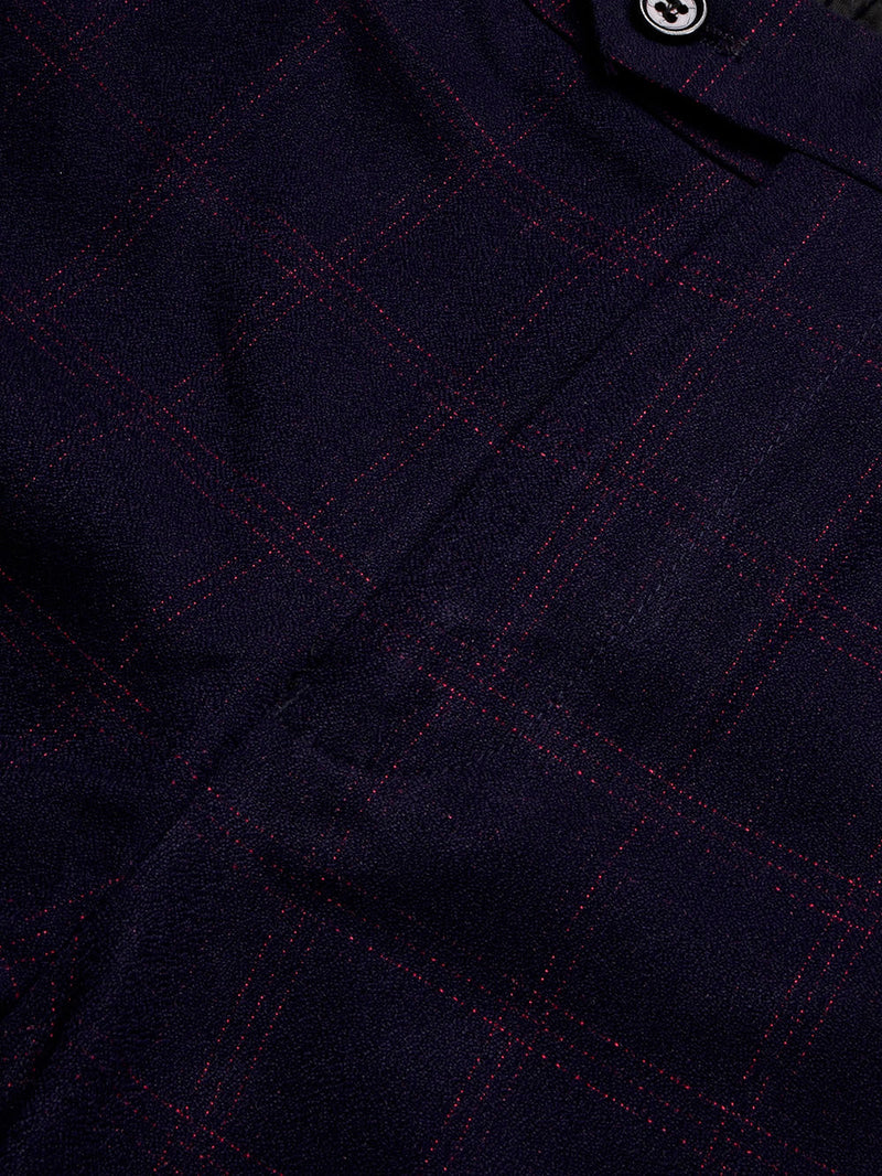 Louis Vicaci Slim Fit Dress Denim Pent For Men-Dark Blue with Check-BE790/BR13037