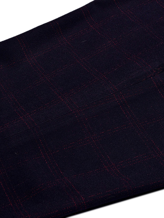 Louis Vicaci Slim Fit Dress Denim Pent For Men-Dark Blue with Check-BE790/BR13037