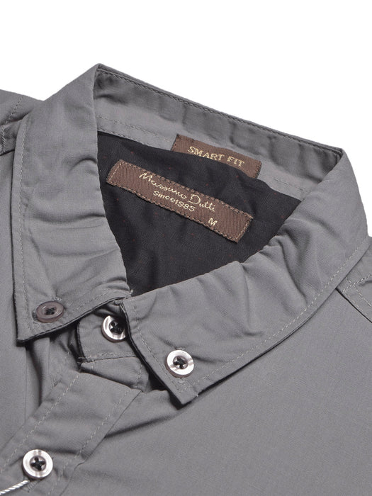 MD Premium Casual Shirt For Men-Dark Grey with Butterfly Print-BR13645