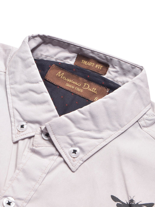 MD Premium Casual Shirt For Men-Smoke Pink with Butterfly Print-BR13647