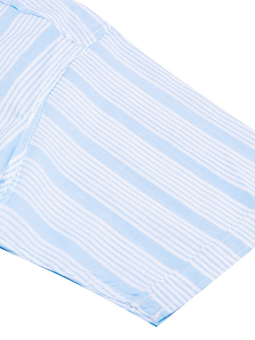 MD Premium Casual Shirt For Men-White & Sky Lining-BE1410