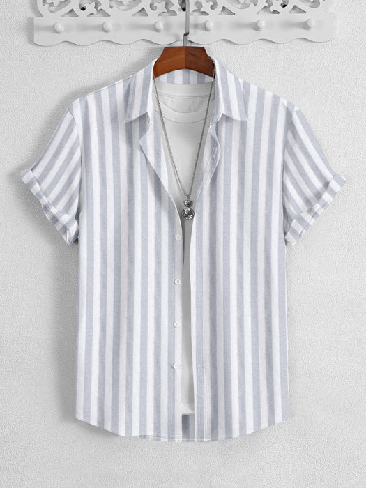 MD Premium Casual Shirt For Men-White with Lining-BR13662