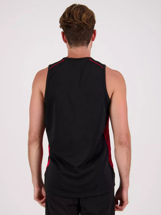 MPS Cloke Sleeveless Active Wear T Shirt For Men-Black & Red-BE1352/BR13594