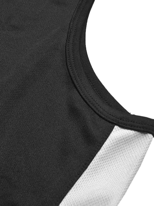 MPS Cloke Sleeveless Active Wear T Shirt For Men-Black & White-BR13596