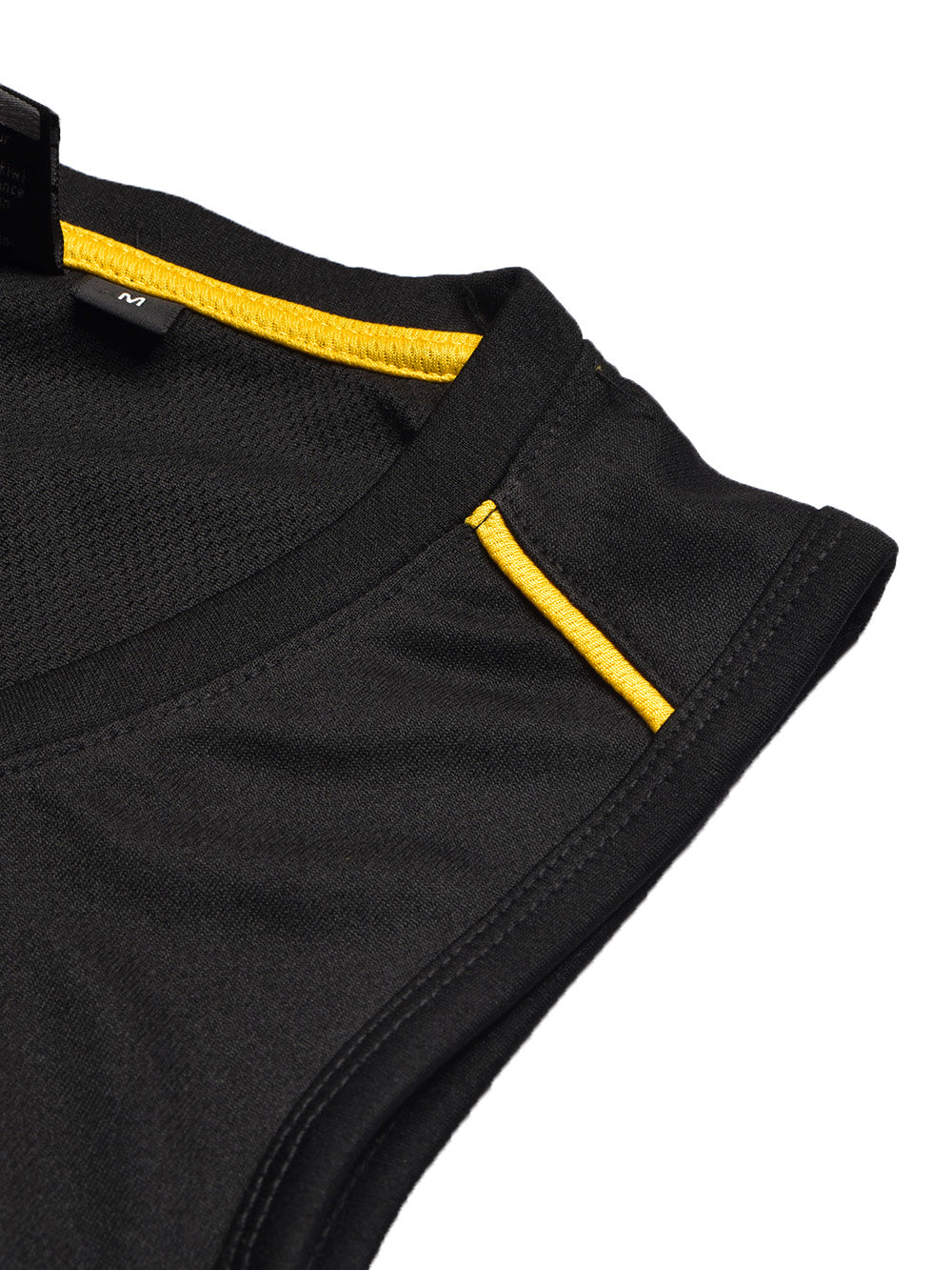 MPS Cloke Sleeveless Active Wear T Shirt For Men-Black & Yellow-BR13595