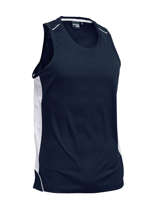 MPS Cloke Sleeveless Active Wear T Shirt For Men-Navy & White-BR13598