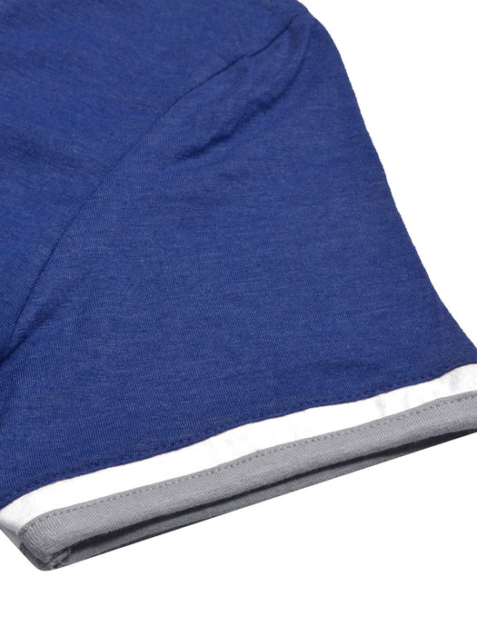 Magestic V Neck Half Sleeve Tee Shirt For Men-Blue Melange-BR13363