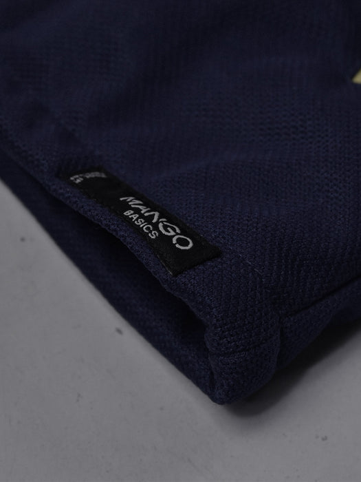 Mango Stylish Inner Fur Zipper Hoodie For Kids-Dark Navy With Yellow-BR952