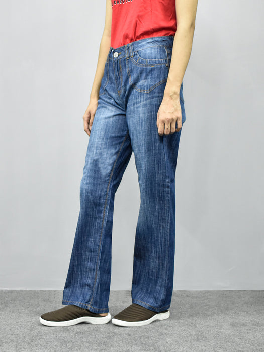 Mantaray Straight Fit Non Stretch Denim For Ladies-Blue Faded-BR13536