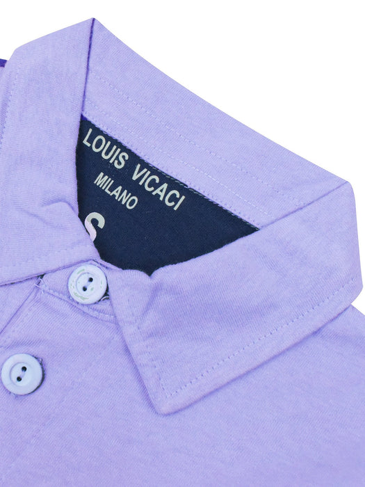 Louis Vicaci Long Sleeve Polo For Men-Light Blue with Royal-BR889