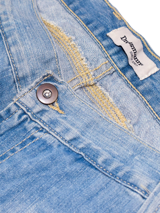 Dressmann Jeans Short For Men-Light Blue Faded-BR13507