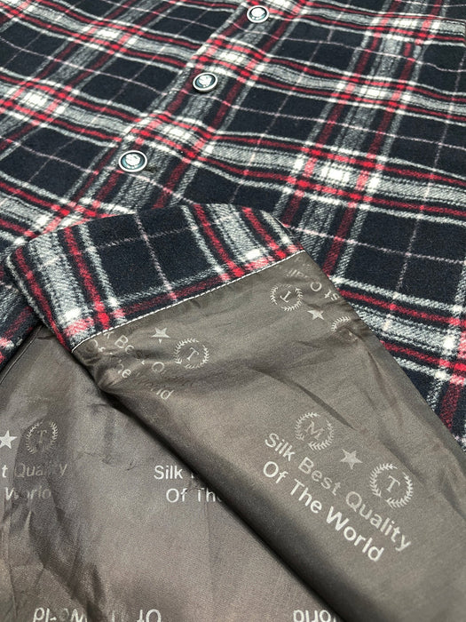 Men’s Premium Checkered Wool Waistcoat Black-WC04