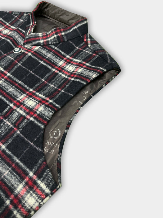 Men’s Premium Checkered Wool Waistcoat Black-WC04