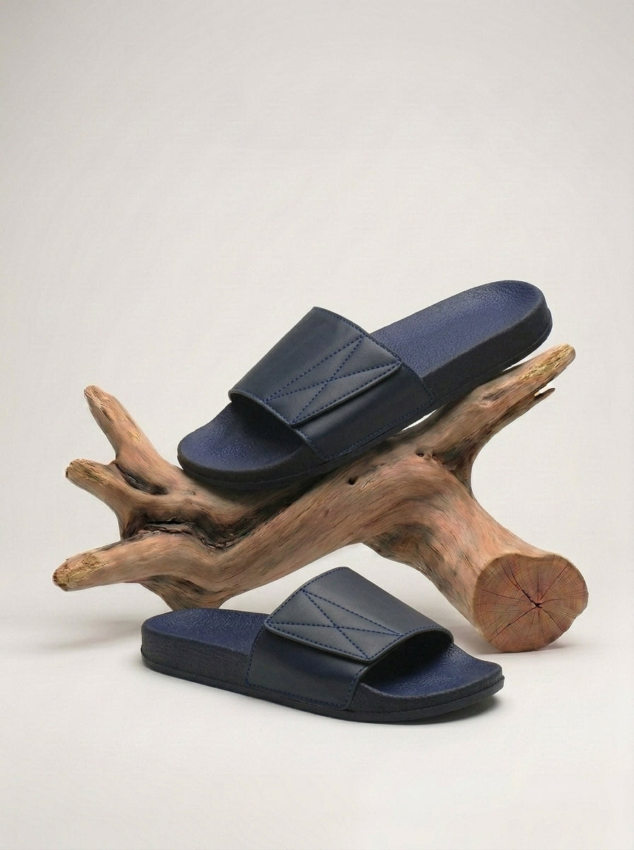 Men's Premium Flip Flop Fashion Slides-Navy Blue-BE6519