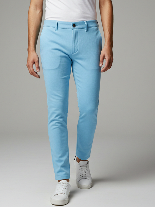 Louis Vicaci Interlock Stretchy Slim Fit Pent For Men-Sky Blue-BE1022/BR13257