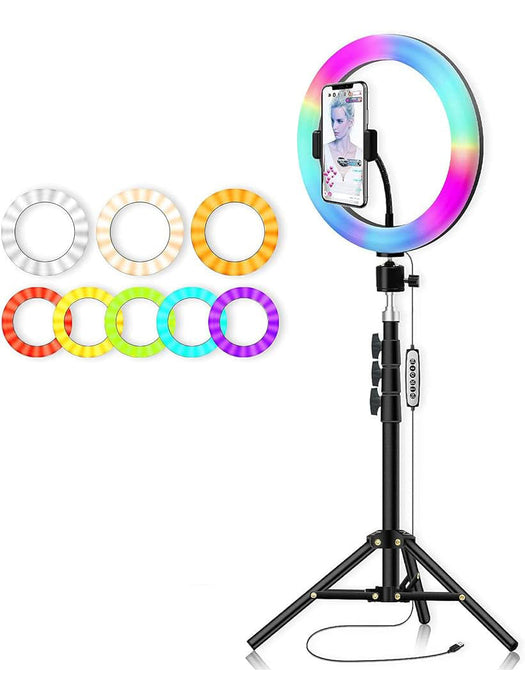 Mj33cm Rgb Led Studio Camera Ring Light Photography With Mobile Holder-BE1906/BR14057