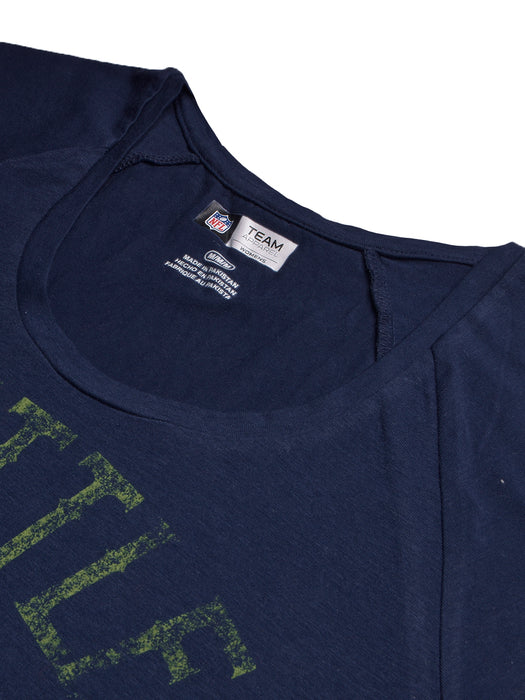 NFL Crew Neck Half Sleeve Tee Shirt For Men-Navy with Print-BR13319