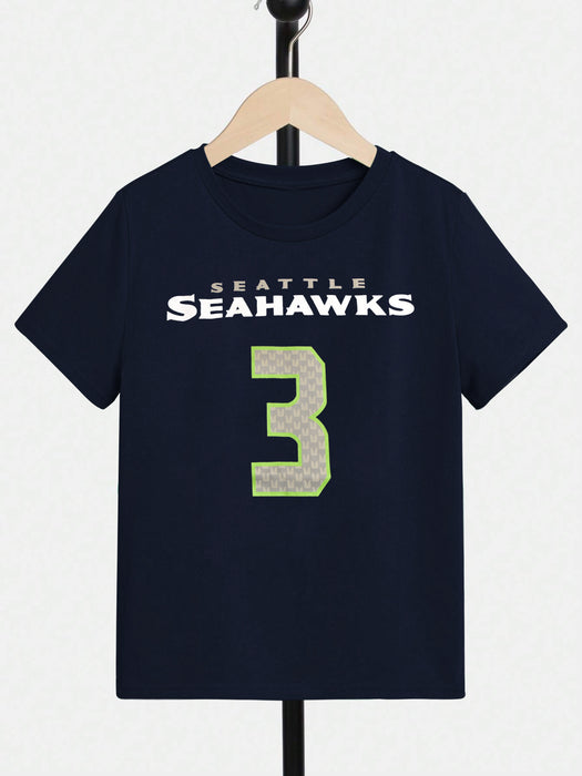 NFL Crew Neck Single Jersey Tee Shirt For Kids-Navy-BR13498