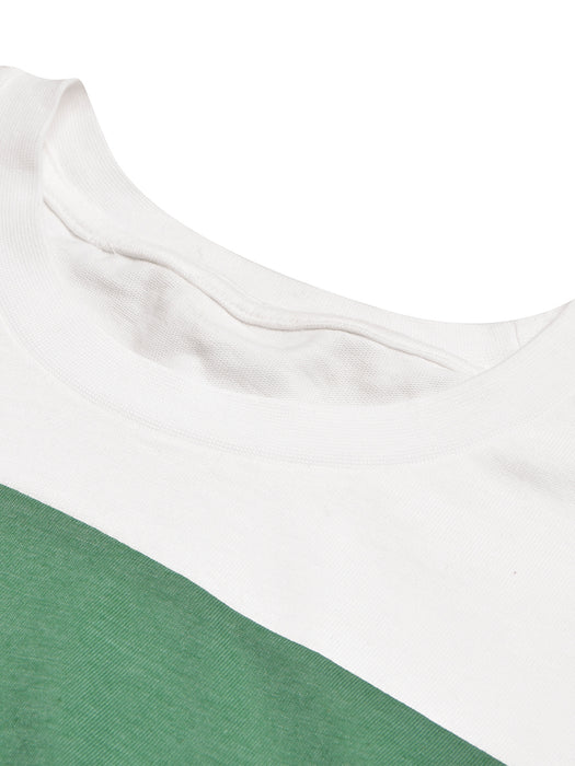 NK Crew Neck Long Sleeve T Shirt For Men-White with Green Melange-BR13462