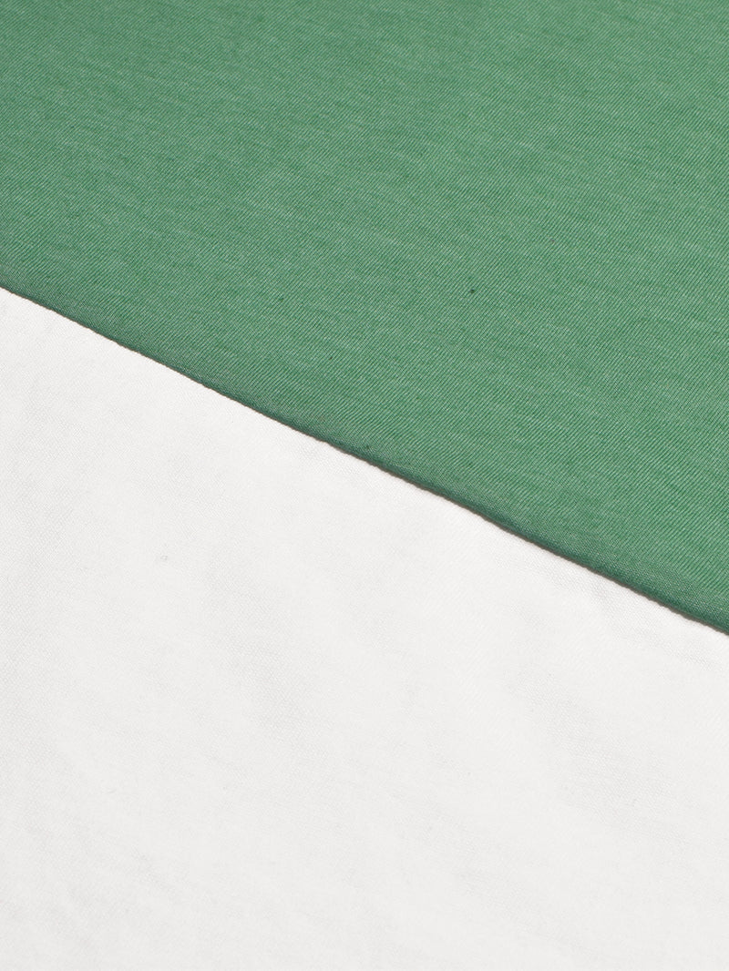 NK Crew Neck Long Sleeve T Shirt For Men-White with Green Melange-BR13462
