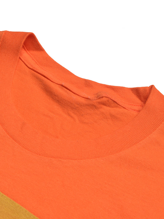 NK Crew Neck Tee Shirt For Men-Orange with Yellow Panel-BR13461