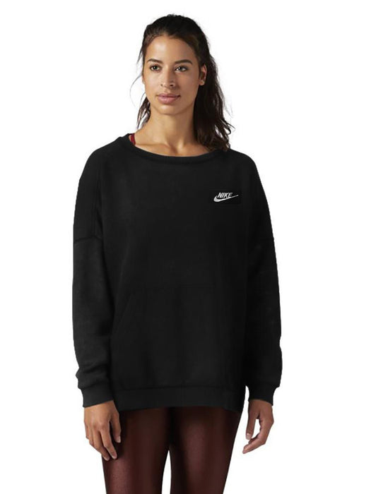 NK Favorite Oversized Crew Sweatshirt For Ladies-Black-BR12908