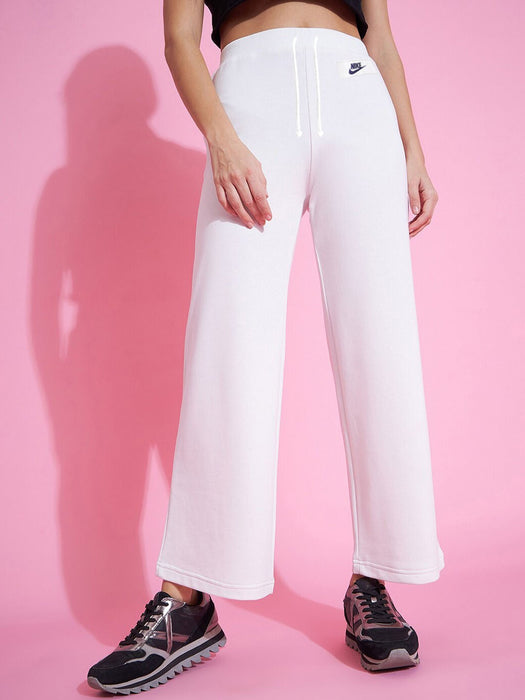 NK Fleece Straight Fit Trouser For Women-White-BR14325