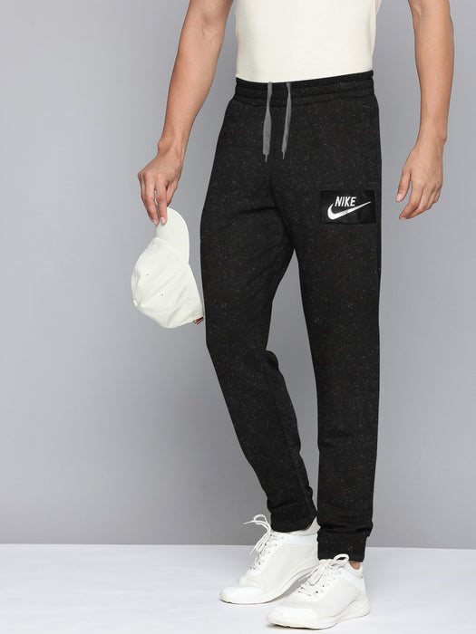 NK Terry Fleece Gathering Fit Sweatpant for Men-Black with Allover Dotted-BR14684