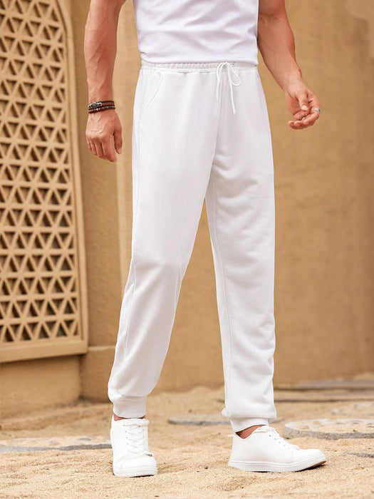 NXT Fleece Jogger Sweatpant For Men-White-BR14542