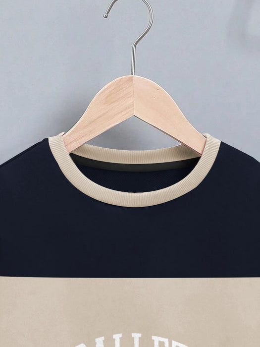 NXT Fleece Sweatshirt For Kids-Navy & Skin Panels-BR14718