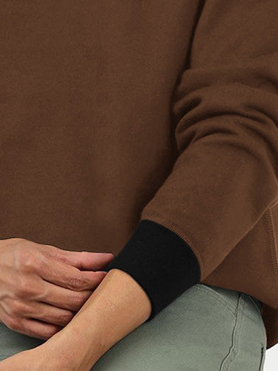 NXT Fleece Sweatshirt For Men-Brown with Black-BR14629