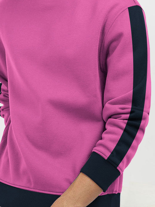 NXT Fleece Sweatshirt For Men-Magenta with Black-BR14630