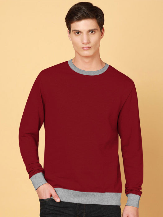 NXT Fleece Sweatshirt For Men-Red & Grey-BR14661