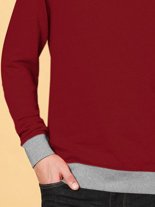 NXT Fleece Sweatshirt For Men-Red & Grey-BR14661