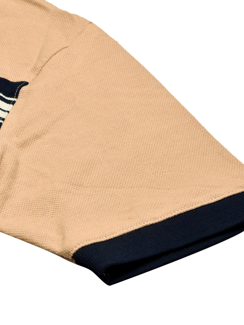 NXT Summer Polo Shirt For Men-Base Skin with Navy & White Stripe-BE721/BR12973