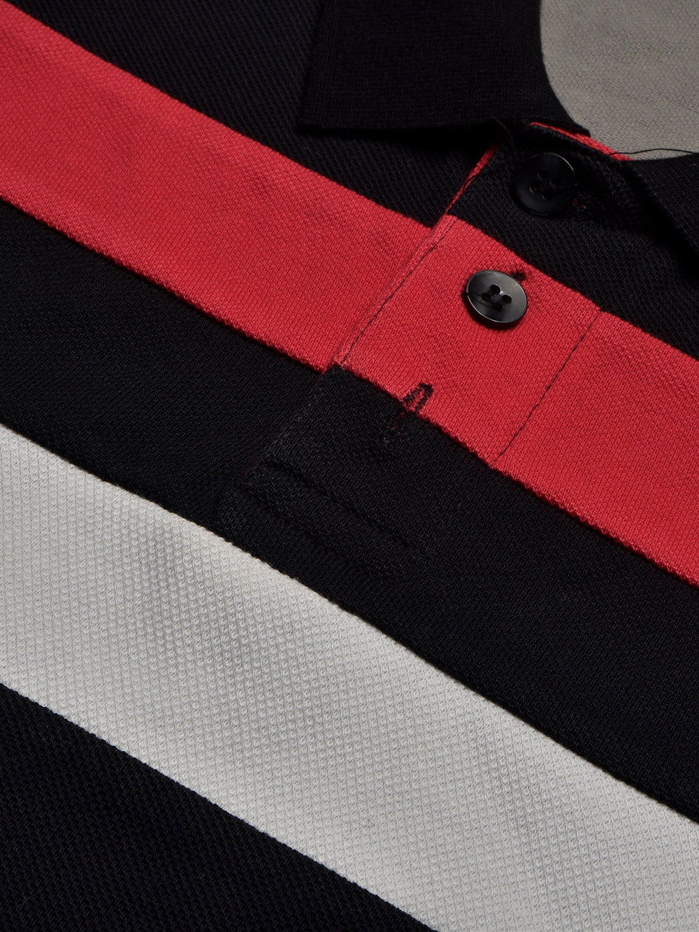 NXT Summer Polo Shirt For Men-Black with Pink & White-BR13045