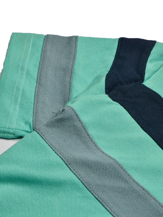 NXT Summer Polo Shirt For Men-Cyan Green with Grey & Navy-BR13041