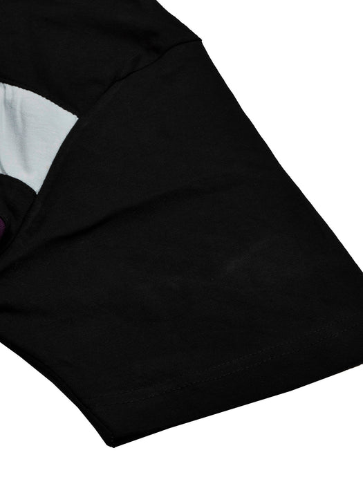 NXT Summer Polo Shirt For Men-Dark Navy With Black & Purple Stripe-BR12946